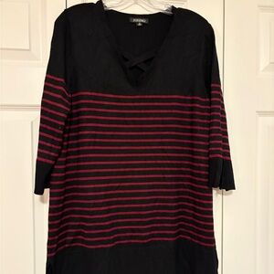 Roz & Ali Black Tunic with Red Stripes